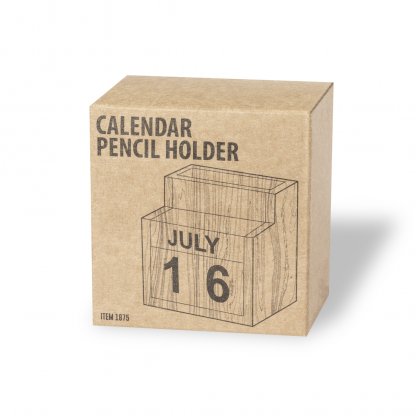 Calendrier Perpétuel De Bureau Avec Porte Crayon En Bois MDF LAOREK Boite