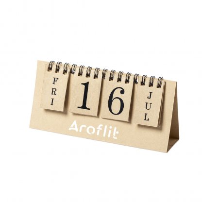 Calendrier Perpétuel De Bureau En Carton Recyclé GADNER Avec Marquage