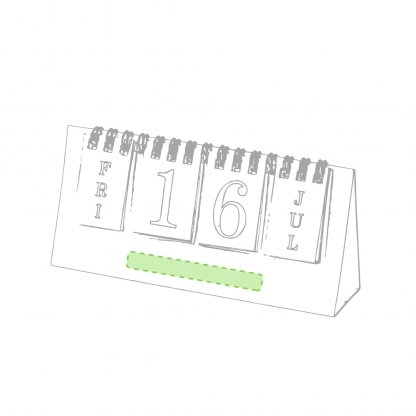 Calendrier Perpétuel De Bureau En Carton Recyclé GADNER Zone De Marquage