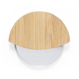 Coupe-Pizzas personnalisé en acier inoxydable et bambou - TITOX