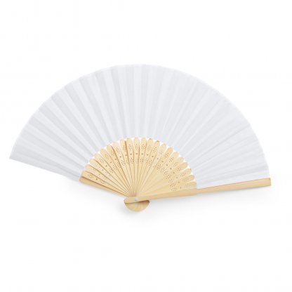 Éventail En Bambou Souple Et Polyester KRONIX Blanc