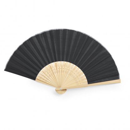 Éventail En Bambou Souple Et Polyester KRONIX Noir