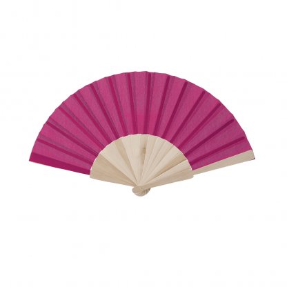 Éventail En Bois Et Polyester 190T FOLKLORE Fushia