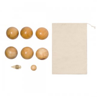 Jeu de pétanque avec logo en bois - DELERO