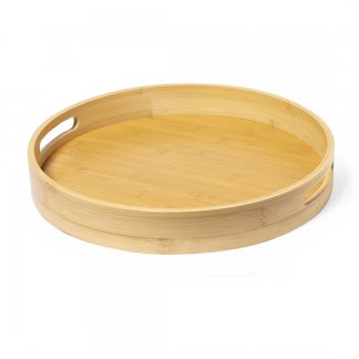 Plateau rond avec logo en bambou - MELTEM