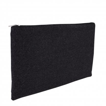 Pochette Ordinateur 14 En Coton Recyclé 220g ORDY Noir De Côté