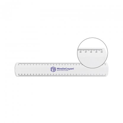 Règle Transparente 30 Cm En Plastique MARIN Avec Marquage Et Zoom Sur Graduations