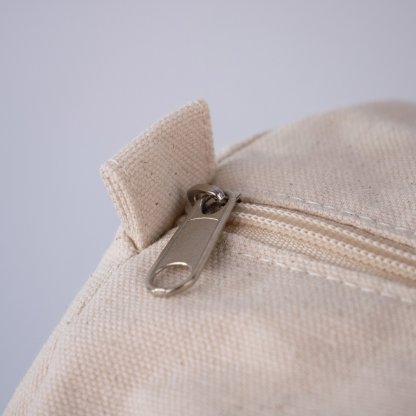 Sac De Sport Polochon En Coton Naturel 300g GYMBRO Naturel Detail Zip
