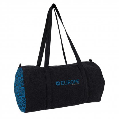 Sac De Sport Polochon En Coton Recyclé 220g FIT Noir Avec Marquage 2