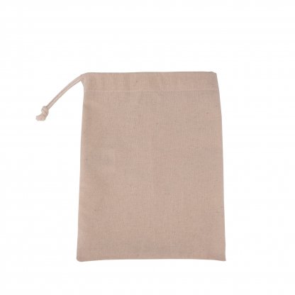 Sac Pochon Avec Cordelette En Coton Naturel 150g 15x20 Cm MONA Naturel Ouvert