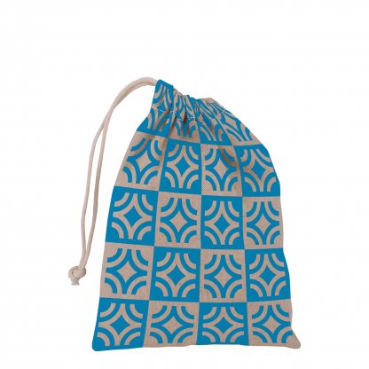 Sac Pochon Avec Cordelette En Coton Recyclé 150g 15x20 Cm POUCET Naturel Avec Marquage