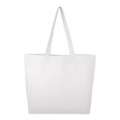 Sac Shopping Avec Fond En Coton Naturel 150g 45x35x10cm EDDIE Blanc