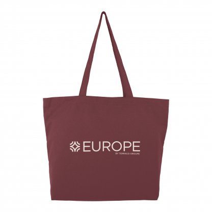 Sac Shopping Avec Fond En Coton Naturel 150g 45x35x10cm EDDIE Exemple De Couleur Pantone Avec Marquage