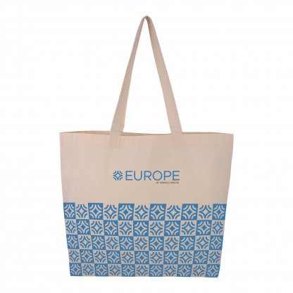 Sac Shopping Avec Fond En Coton Naturel 150g 45x35x10cm EDDIE Naturel Avec Marquage Autre Exemple