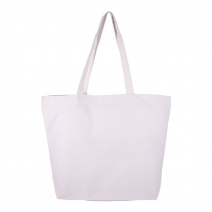 Sac Shopping Avec Fond En Coton Naturel 300g 45x35x10cm SOLIS Blanc