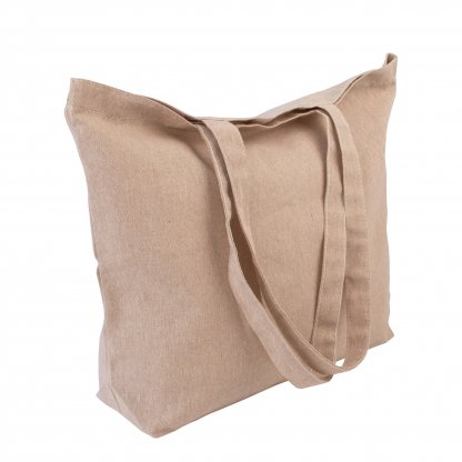 Sac Shopping Avec Fond En Coton Recyclé 150g 45x35x10cm SCAVO Naturel En Biais
