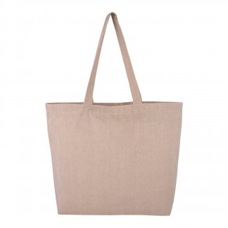 Sac shopping logoté avec fond en coton recyclé - 150g - 45x35x10cm - SCAVO