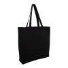 Sac Shopping En Coton Naturel 300g 37x41x10cm ANGIE Noir De Côté