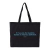 Sac Shopping En Coton Recyclé 220g 40x35x10cm SABAC Noir Avec Marquage Sac Shopping En Coton Recyclé 220g 40x35x10cm SABAC Noir Avec Marquage