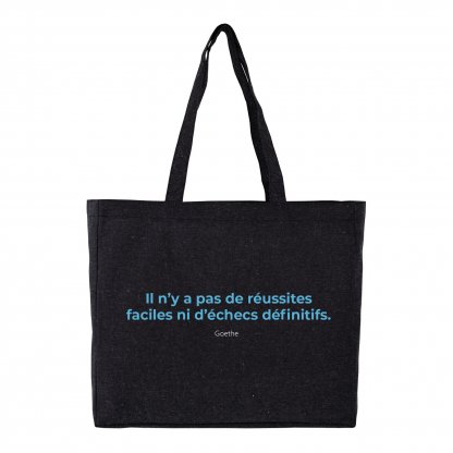 Sac Shopping En Coton Recyclé 220g 40x35x10cm SABAC Noir Avec Marquage