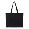 Sac Shopping En Coton Recyclé 220g 40x35x10cm SABAC Noir De Face Sac Shopping En Coton Recyclé 220g 40x35x10cm SABAC Noir De Face