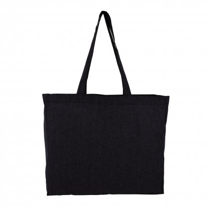 Sac Shopping En Coton Recyclé 150g 40x35x10cm TEKDECO Noir