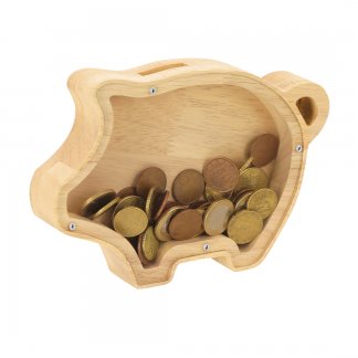 Tirelire avec logo en bois - JASARA