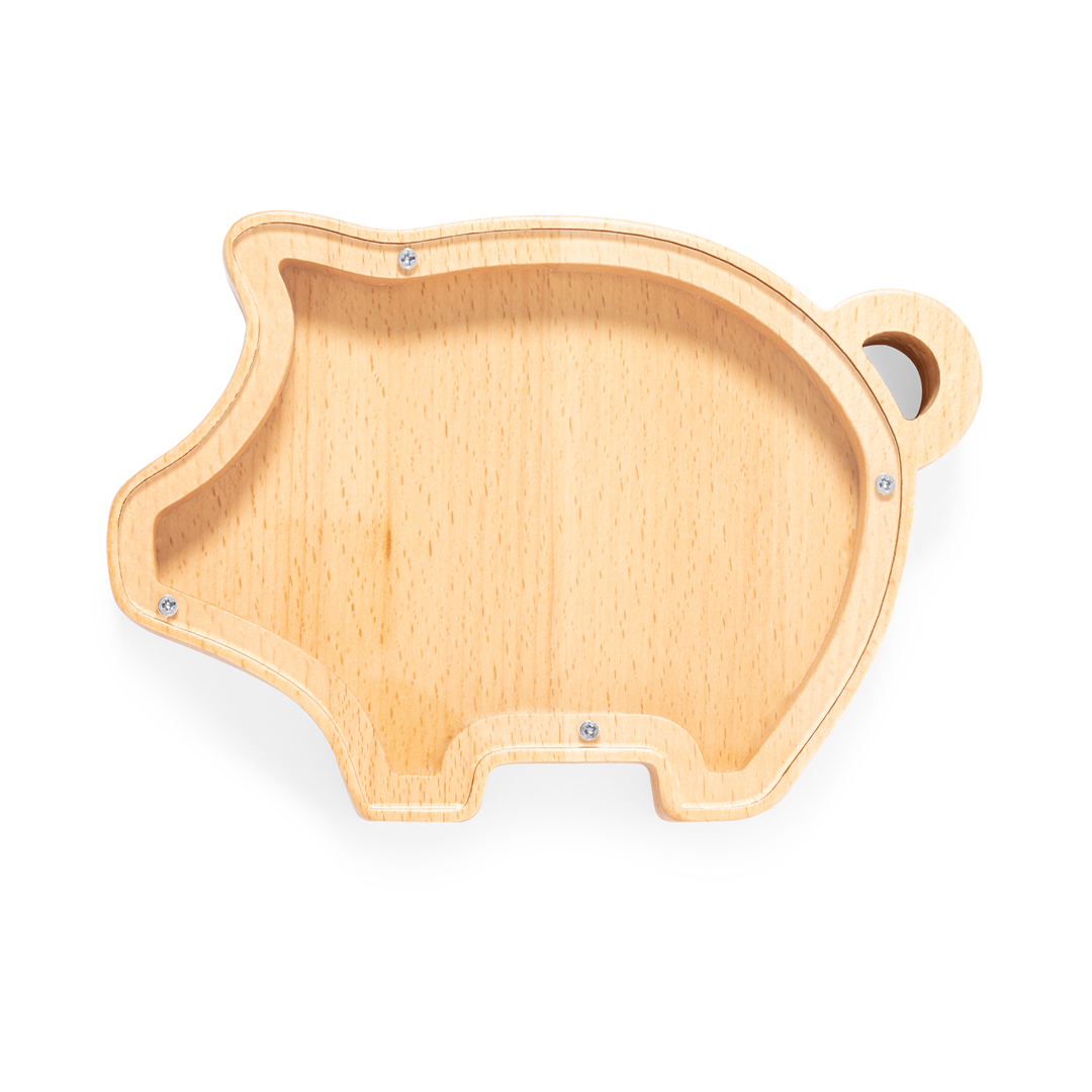 Tirelire avec logo en bois - JASARA
