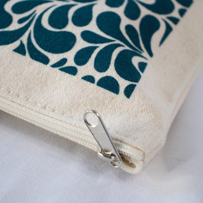 Trousse Plate En Coton Naturel 400g ALISON Blanche Détail Zip