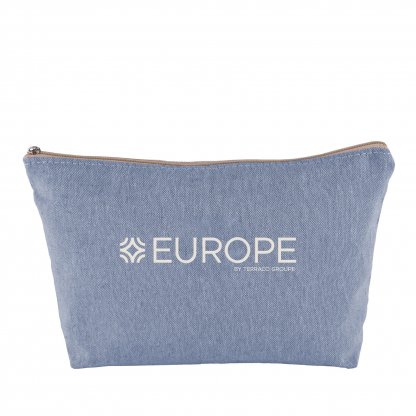 Trousse Soufflet En Coton Recyclé 220g EMILY Exemple De Couleur Pantone Avec Marquage