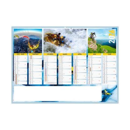 Calendrier Adrénaline 7 Mois Par Face Recto BANCAIRE