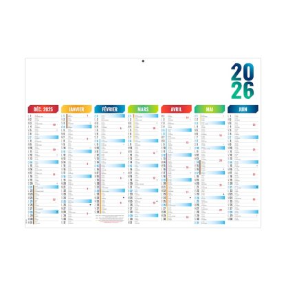 Calendrier Arlequin 7 Mois Par Face Recto BANCAIRE