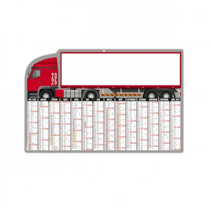 Calendrier Camion Maxi Rembordé Découpé 14 Mois Recto BANCAIRE