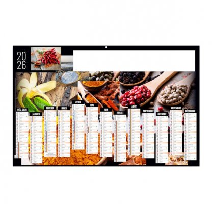 Calendrier Condiments Maxi 13 Mois Recto BANCAIRE