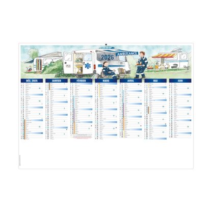 Calendrier De Toute Urgence 7 Mois Par Face Recto BANCAIRE
