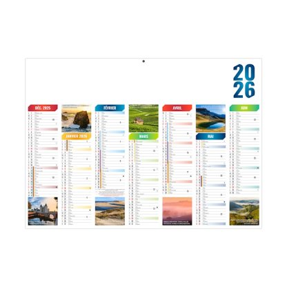 Calendrier Émilien 7 Mois Par Face Recto BANCAIRE