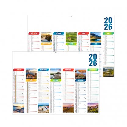 Calendrier Émilien Micro 7 Mois Par Face Recto:verso BANCAIRE