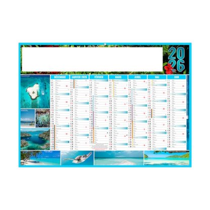 Calendrier Exotic 7 Mois Par Face Recto BANCAIRE