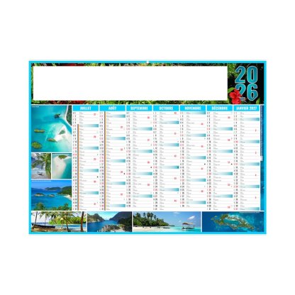 Calendrier Exotic 7 Mois Par Face Verso BANCAIRE