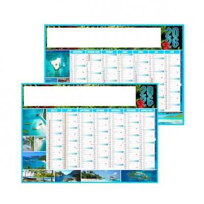 Calendrier Exotic Micro 7 Mois Par Face Recto:verso BANCAIRE
