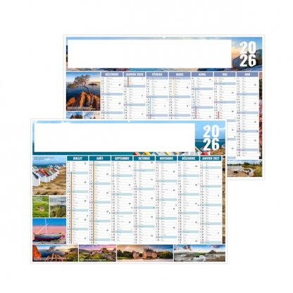 Calendrier Julien Micro 7 Mois Par Face Recto:verso BANCAIRE