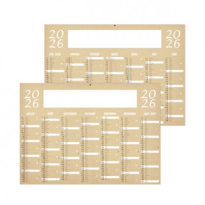 Calendrier KRAFT Mini 7 Mois Par Face BANCAIRE