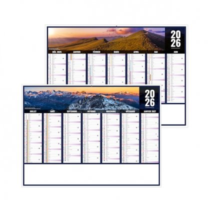 Calendrier Liberté Auvergne Rhône Alpes 7 Mois Par Face Recto BANCAIRE