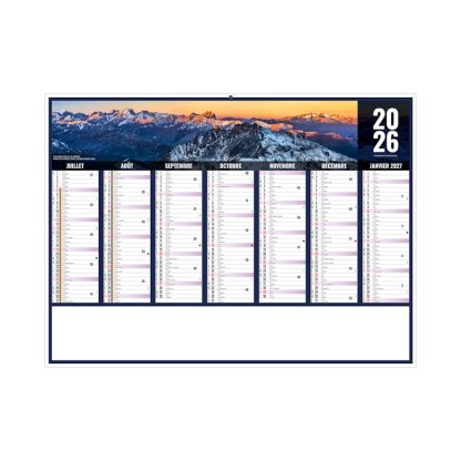 Calendrier Liberté Auvergne Rhône Alpes 7 Mois Par Face Verso BANCAIRE