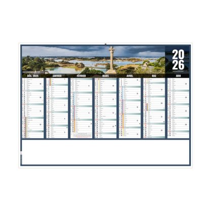 Calendrier Liberté Bretagne 7 Mois Par Face Recto BANCAIRE