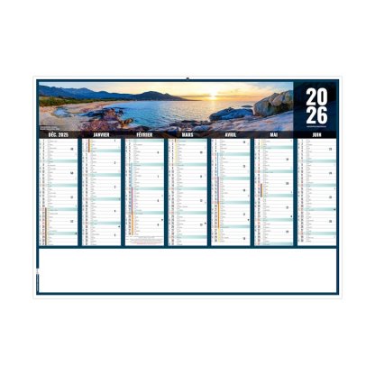Calendrier Liberté Corse 7 Mois Par Face Recto BANCAIRE