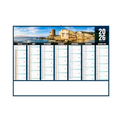 Calendrier Liberté Corse 7 Mois Par Face Verso BANCAIRE
