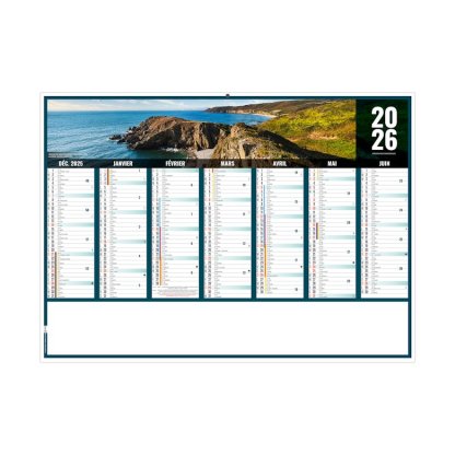 Calendrier Liberté Normandie 7 Mois Par Face Recto BANCAIRE