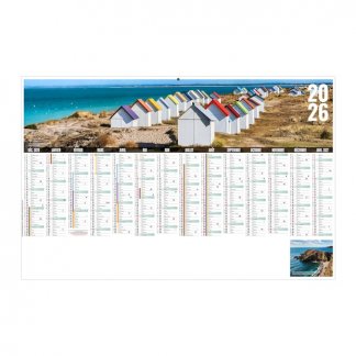 Calendrier médium contrecollé personnalisé - 44,5x28,5cm - BANCAIRE