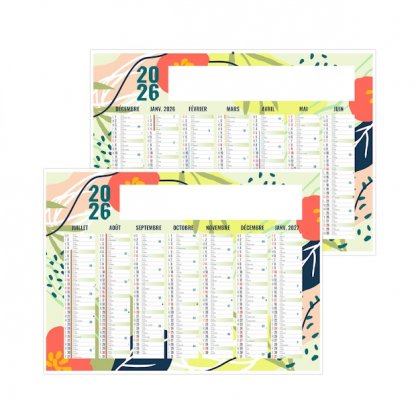 Calendrier Naturel Micro 7 Mois Par Face Recto:verso BANCAIRE